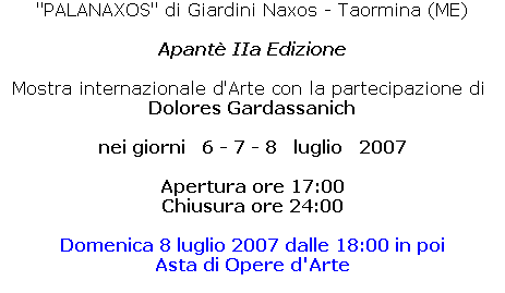 Apante' IIa Edizione - Giardini Naxos - Dolores Gardassanich